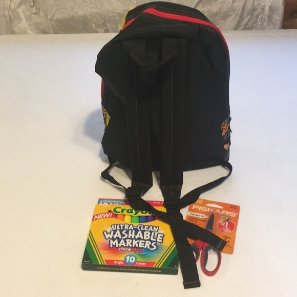 Big Trucks Backpack W/Markers,Scissors & More NEW - Picture 3 of 5